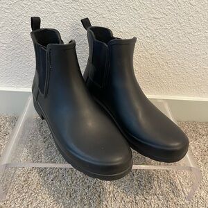 Hunter Matte Black Ankle Boots